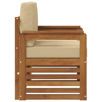 Outdoor-Sofagarnitur Massives Akazienholz und Polyester