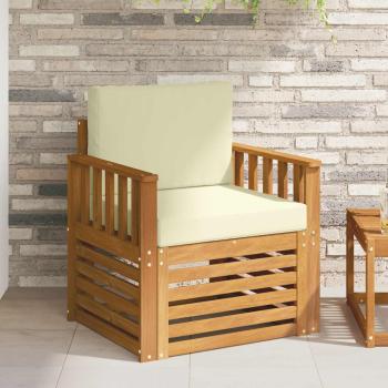 ARDEBO.de - Outdoor-Sofa Massives Akazienholz und Polyester Natur