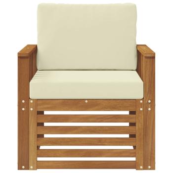 Outdoor-Sofa Massives Akazienholz und Polyester Natur