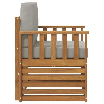 Outdoor-Sofa Massives Akazienholz und Polyester Natur