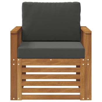 Outdoor-Sofa Massives Akazienholz und Polyester Natur