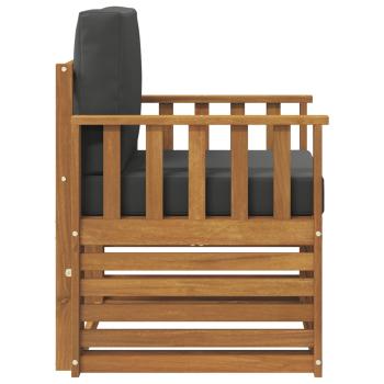 Outdoor-Sofa Massives Akazienholz und Polyester Natur