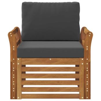 Outdoor-Sofa Massives Akazienholz und Polyester Natur