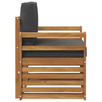 Outdoor-Sofa Massives Akazienholz und Polyester Natur