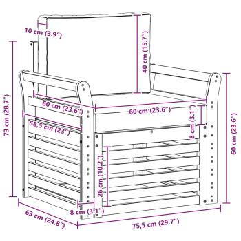 Outdoor-Sofa Massives Akazienholz und Polyester Natur