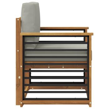 Outdoor-Sofa Massives Akazienholz und Polyester Natur
