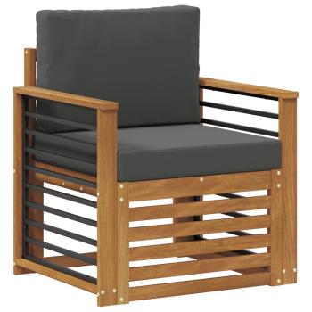 Outdoor-Sofa Massives Akazienholz und Polyester Natur