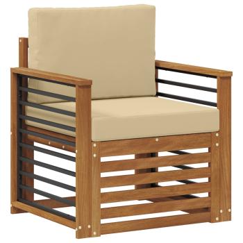 Outdoor-Sofagarnitur Massives Akazienholz und Polyester