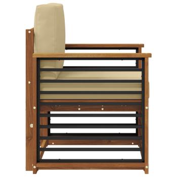 Outdoor-Sofagarnitur Massives Akazienholz und Polyester