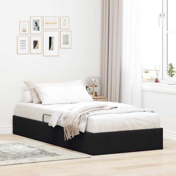 ARDEBO.de - Ottoman Bettgestell mit Speicher Schwarz 90 x 190 cm Samt