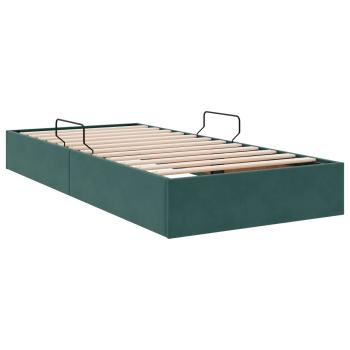 Ottoman Bettgestell mit Speicher Dunkelgrün 90 x 190 cm Samt