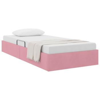 Ottoman Bettgestell mit Speicher Rosa 90 x 200 cm Samt