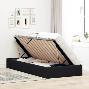 Ottoman Bettgestell mit Speicher Schwarz 100 x 200 cm Samt