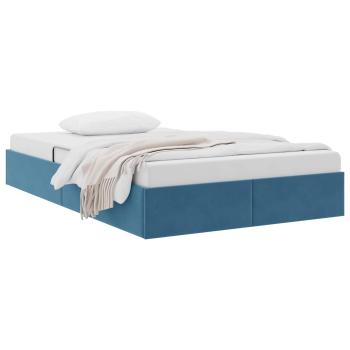 Ottoman Bettgestell mit Speicher Dunkelblau 120 x 200 cm Samt