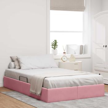 ARDEBO.de - Ottoman Bettgestell mit Speicher Rosa 120 x 200 cm Samt