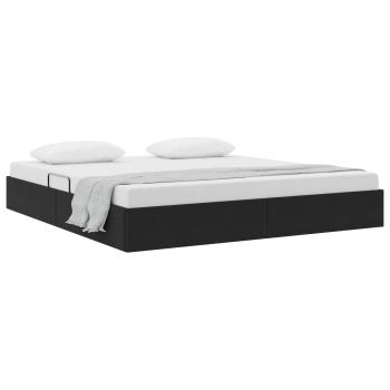 Ottoman Bettgestell mit Speicher Schwarz 180 x 200 cm Samt