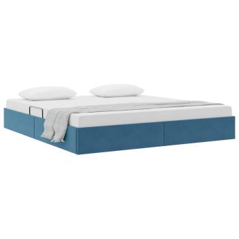 Ottoman Bettgestell Dunkelblau 180 x 200 cm Samt