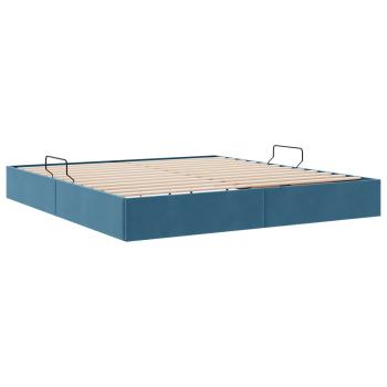 Ottoman Bettgestell Dunkelblau 180 x 200 cm Samt