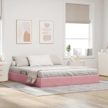 ARDEBO.de - Ottoman Bettgestell Rosa 180 x 200 cm Samt