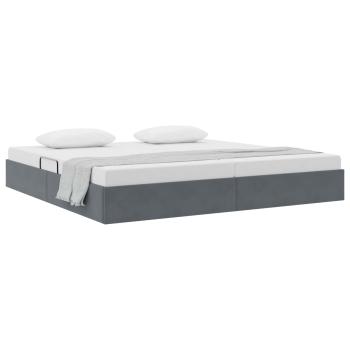 Ottoman Bettgestell mit Speicher Dunkelgrau 200 x 200 cm Samt