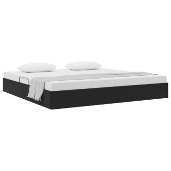 Ottoman Bettgestell mit Speicher Schwarz 200 x 200 cm Samt