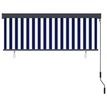 Rollo Blau und Weiß 180 x 250 cm Stoff und Aluminium