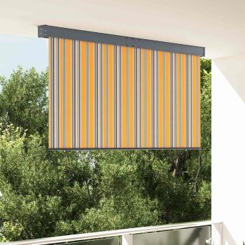 ARDEBO.de - Rollo Gelb und Blau 180 x 250 cm Stoff und Aluminium