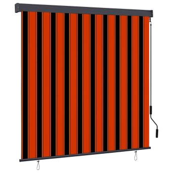ARDEBO.de - Rollo Orange und Braun 180 x 250 cm Stoff und Aluminium