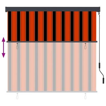 Rollo Orange und Braun 180 x 250 cm Stoff und Aluminium