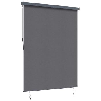 Rollo Anthrazit 200 x 250 cm Stoff und Aluminium