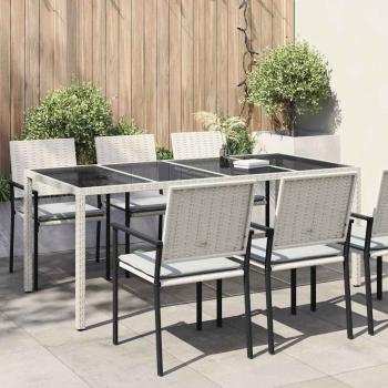 ARDEBO.de - Gartentisch Weiß Poly-Rattan