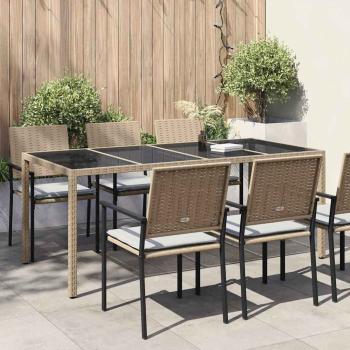 ARDEBO.de - Gartentisch Beige Poly-Rattan