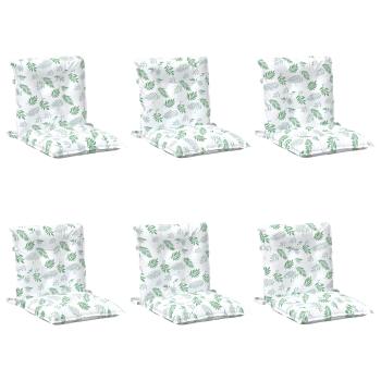 Outdoor-Kissen 6 stk. Stoff Feines Blattmuster 100 x 50 x 7 cm