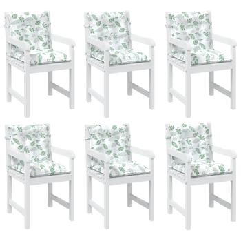 Outdoor-Kissen 6 stk. Stoff Feines Blattmuster 100 x 50 x 7 cm