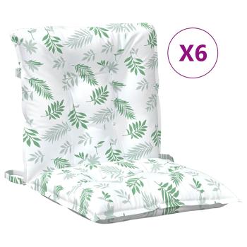 Outdoor-Kissen 6 stk. Stoff Feines Blattmuster 100 x 50 x 7 cm