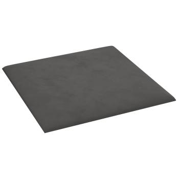 Wandkopfteilen 12 Stk. Dunkelgrau Samt