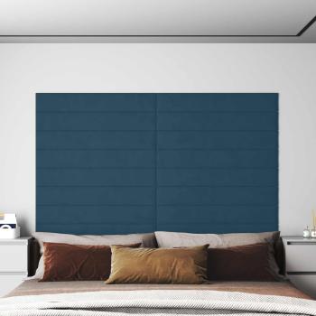 ARDEBO.de - Wandkopfteilen 12 Stk. Blau Samt