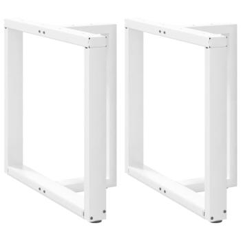 ARDEBO.de - Esstischbeine T-Form 2 Stk. Weiß 70x35x(72-73) cm Stahl
