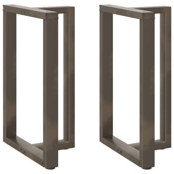 Bartischbeine T-Form 2 Stk. Naturstahl 60x35x(90-91) cm Stahl