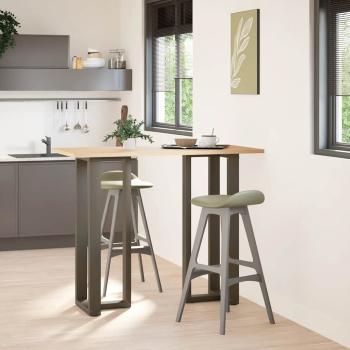 ARDEBO.de - Bartischbeine T-Form 2 Stk. Naturstahl 40x35x(110-111) cm Stahl