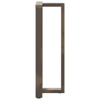 Bartischbeine T-Form 2 Stk. Naturstahl 40x35x(110-111) cm Stahl