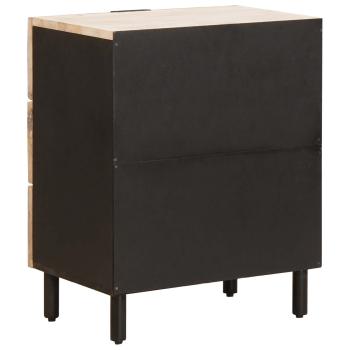 Nachttisch mit Schubladen Weiß 50 x 33 x 62 cm Massivholz Mango