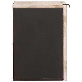 Badezimmer Hängeschrank Weiß 38 x 33 x 48 cm Massivholz Mango