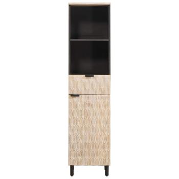 Badezimmerschrank mit Regal Schwarz und Weiß 38 x 33 x 160 cm