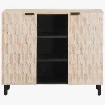 Sideboard mit Regal Weiße gewaschene Oberfläche 90 x 33 x 75 cm