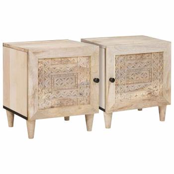 ARDEBO.de - Nachttisch 2 Stk. Weiß 80 x 50 x 40 cm Holzwerkstoff
