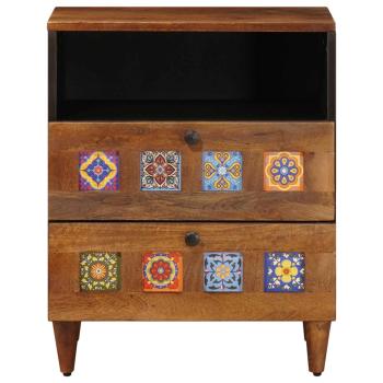Nachttisch Braun 50 x 33 x 62 cm Massivholz Mango