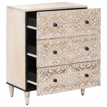 Aufbewahrungs-Sideboard Weiß 60 x 33,5 x 75 cm Massivholz Mango