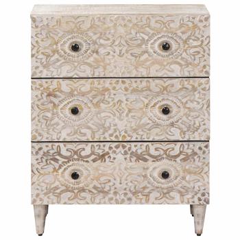 Aufbewahrungs-Sideboard Weiß 60 x 33,5 x 75 cm Massivholz Mango