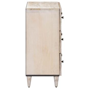 Aufbewahrungs-Sideboard Weiß 60 x 33,5 x 75 cm Massivholz Mango